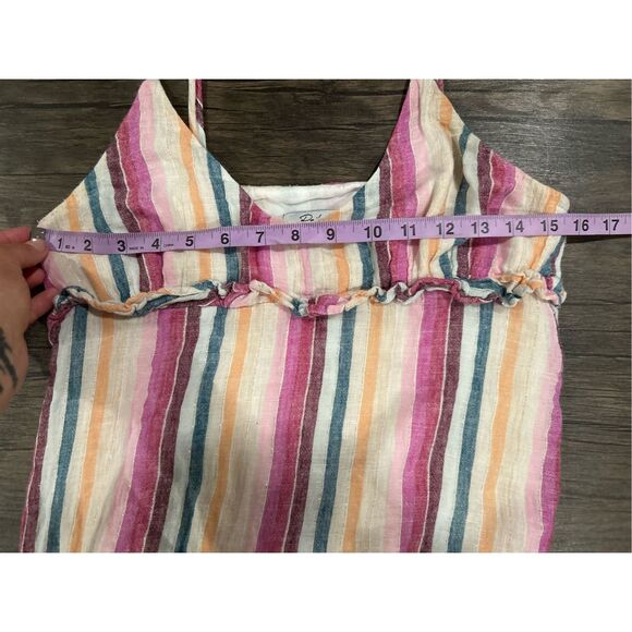 Rails Martina Avila Multicolored Stripe Magenta Mini Dress Size XS Linen Rayon - Picture 10 of 11